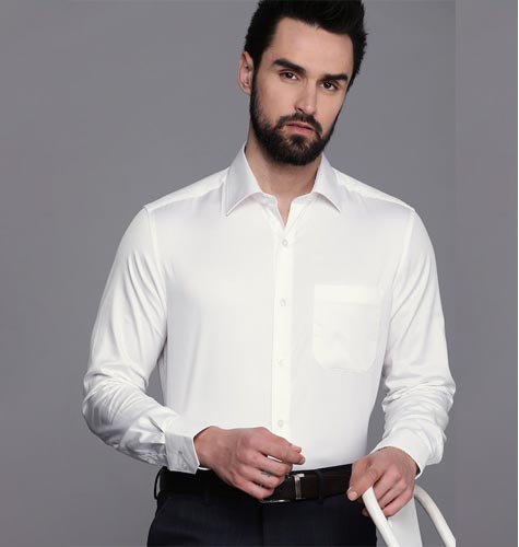 Men White Pure Cotton Full Sleeves Classic Formal Shirt